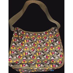 Disney Mickey Mouse Green Canvas Messenger Bag Q4